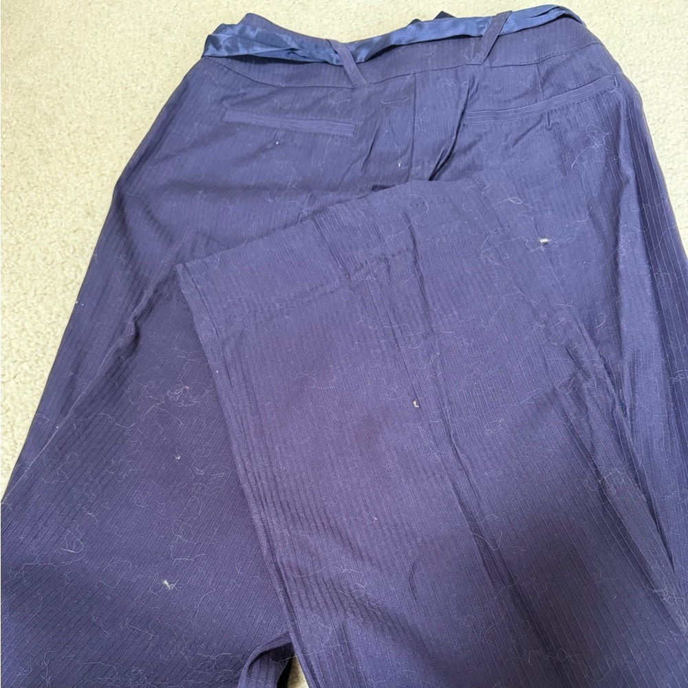 bebe Deep Purple pinstriped Pants w/satin bow tie - Picture 5 of 8